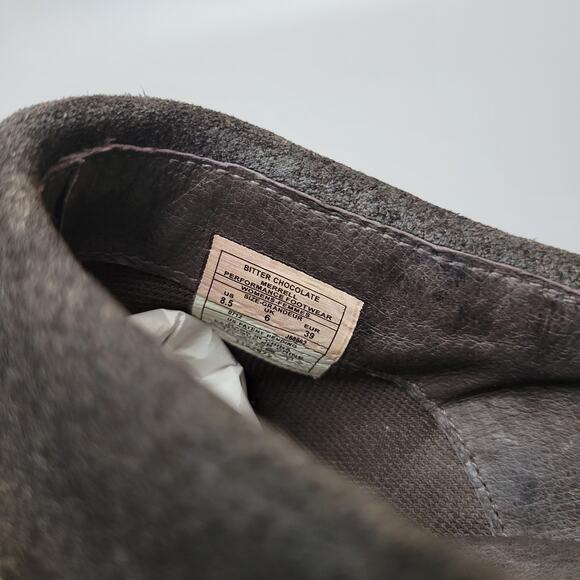 Merrell Womens 8.5 Clogs Mules Luxe Wrap Bitter Chocolate Brown Leather Shoes - Picture 11 of 13